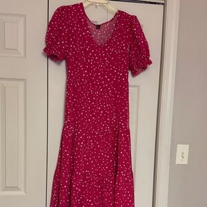 SHEIN pink Polka Dot Maxi Dress